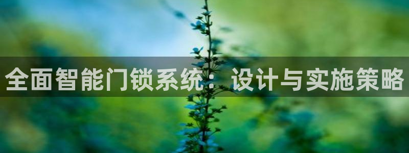 开丰娱乐后7O667：全面智能门锁系统：设计与实施策略