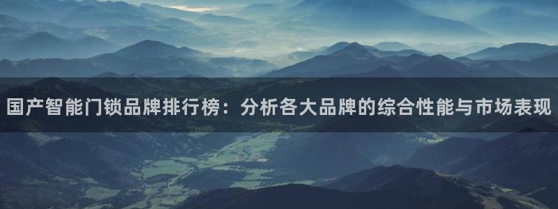 开丰娱乐线路：国产智能门锁品牌排行榜：分析各大品牌的综合性能