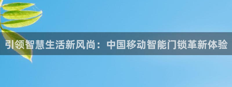 开丰娱乐月：引领智慧生活新风尚：中国移动智能门锁革新体验