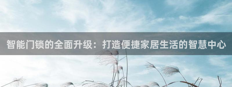 开丰娱乐优七九九47：智能门锁的全面升级：打造便捷家居生活的