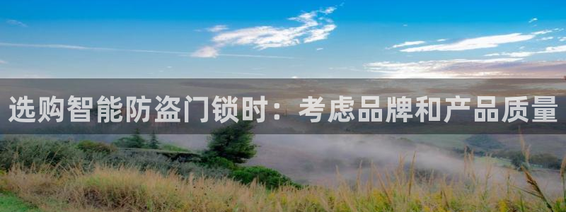 开丰娱乐后：选购智能防盗门锁时：考虑品牌和产品质量