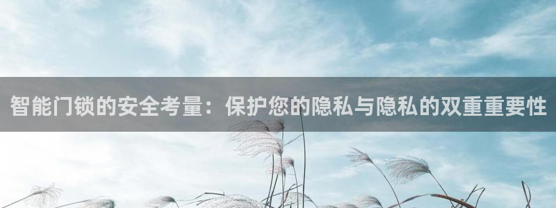 开丰娱乐注册登录不了：智能门锁的安全考量：保护您的隐私与隐私