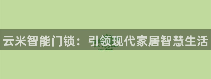 开丰娱乐登入：云米智能门锁：引领现代家居智慧生活